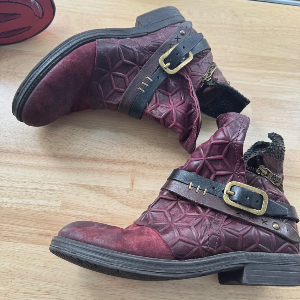 A.S.98 Italian Burgundy Leather Boots - Picture 6 of 7